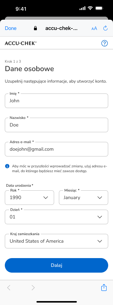 02 - Register- Personal information filled