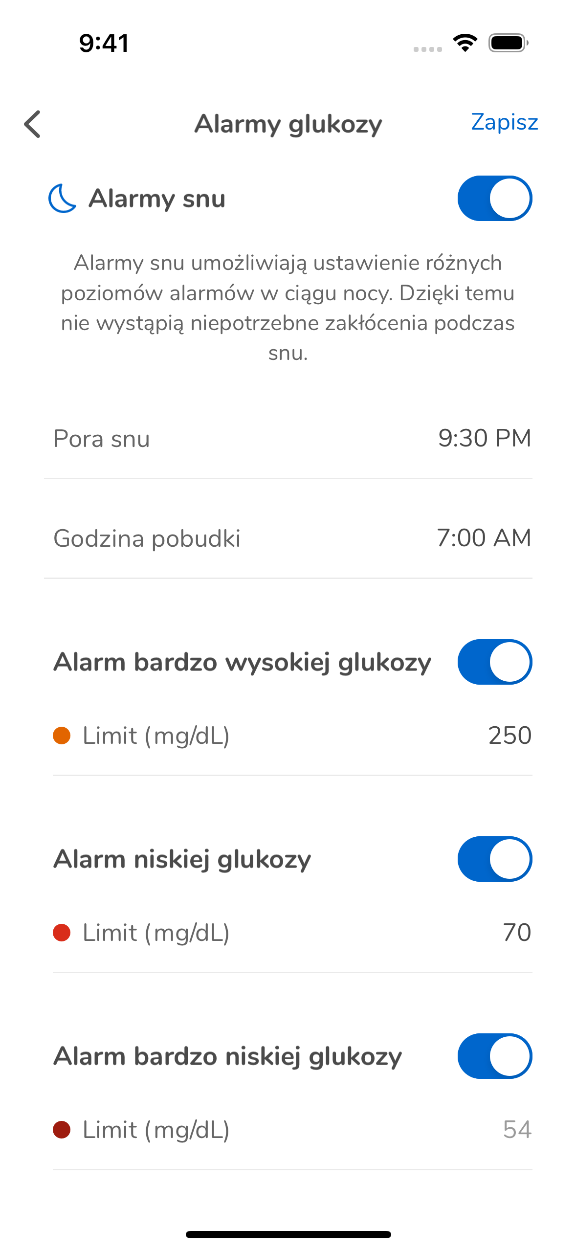 11_05_Warning Limits_Sleep active_Mgdl