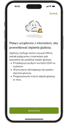 Wróć do trybu online, żeby przewidzieć stężenie glukozy