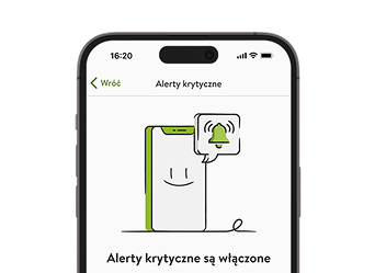 Zrzut ekranu aplikacji mySugr z opisem Alertów krytycznych.