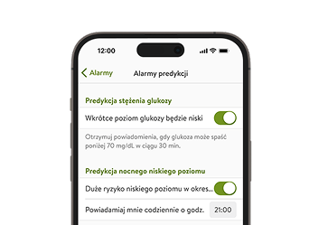 Zrzut ekranu aplikacji mySugr z ekranem utraty połączenia z czujnikiem.